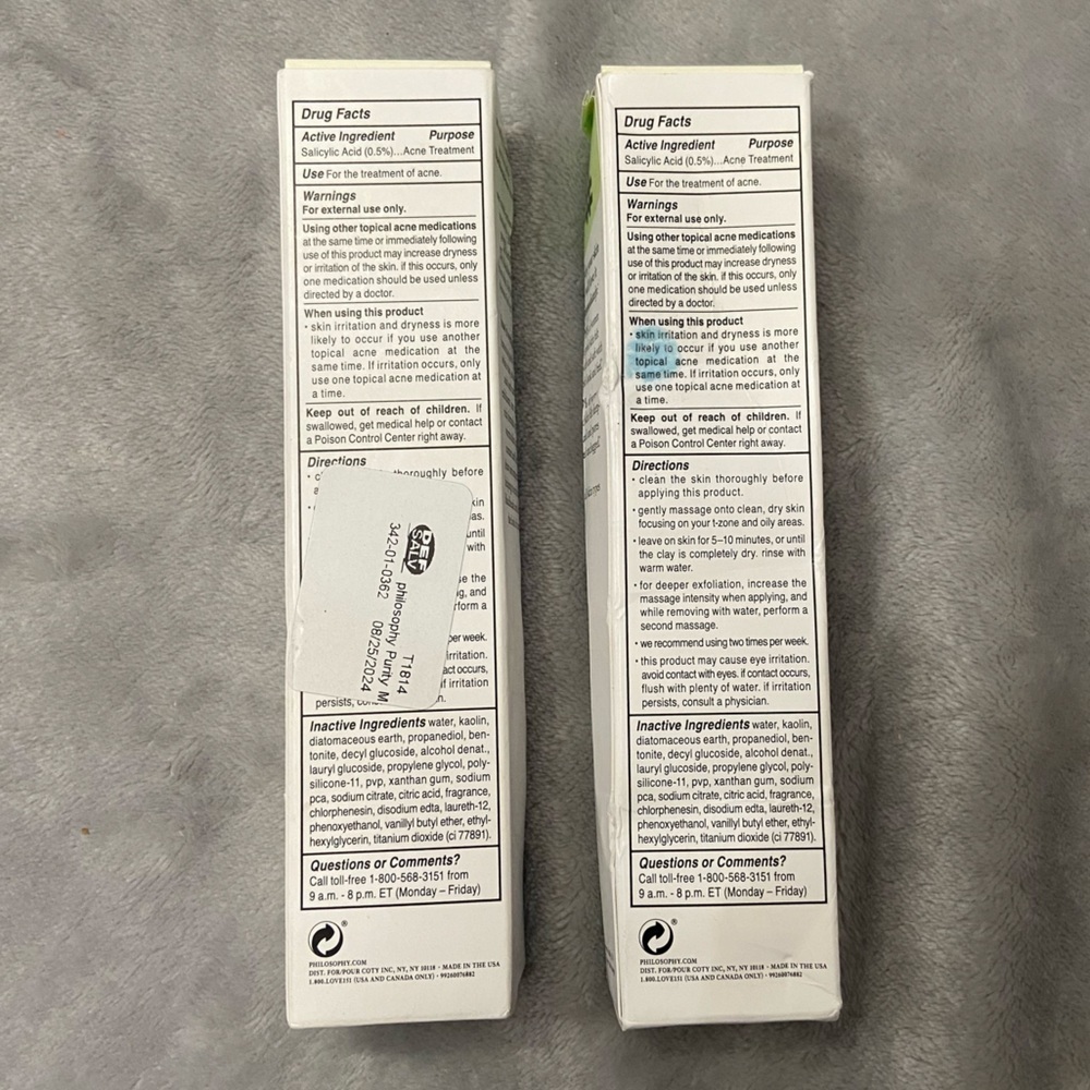 New! TWO philosophy purity made simple pore extractor clay masks 27609 - Picture 4 of 14